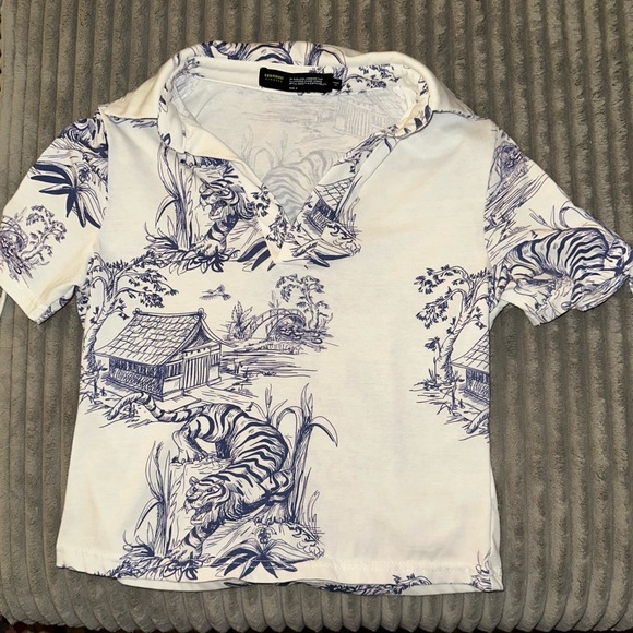 Finesse Blue and White Patterned Jumpsuit - Picture 2 of 5